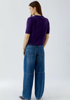Oui Neck-Tie Detail Pullover, Purple