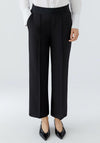 Oui Neya Culotte Logo Waistband Trousers, Black
