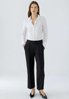Oui Neya Culotte Logo Waistband Trousers, Black