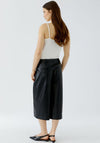 Oui Faux Leather Culottes, Black