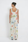 Oui Silky Touch Graphic Print Trousers, White