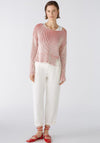 Oui Tapered Fit Cropped Trousers, Off White