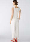 Oui Tapered Fit Cropped Trousers, Off White