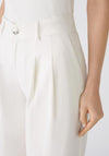 Oui Tapered Fit Cropped Trousers, Off White