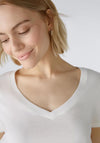 Oui Cari V Neck Top, Cloud Dancer