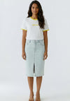 Oui Embroidered Logo with Bead Detail T-Shirt, White