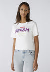 Oui Dream Tassel Cotton T-Shirt, White