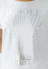 Oui Metallic Graphic Print T-Shirt, White