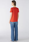 Oui Cari V Neck Top, Aura Red
