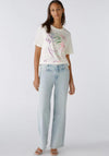 Oui Embellished Graphic Print T-Shirt, Off White