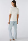 Oui Embellished Graphic Print T-Shirt, Off White