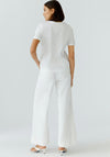 Oui Graphic Print with Rhinestone Detail T-Shirt, White