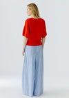 Oui Boat Neckline Relaxed Top, Red