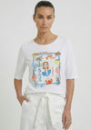 Oui Beach Print Graphic T-Shirt, White Multi