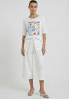 Oui Beach Print Graphic T-Shirt, White Multi