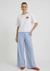 Oui Emboridered Detail Basic T-Shirt, White