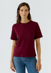 Oui Sveha Round Neck T-Shirt, Berry Wine