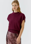 Oui Wool Blend Shoe Sleeve Sweater, Wine
