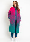 OUI Ombre Knit Long Cardigan, Pink & Green