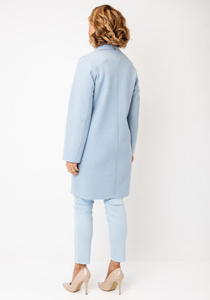 Oui Mayson Boiled Wool Jacket, Light Blue