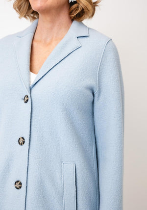 Oui Mayson Boiled Wool Jacket, Light Blue