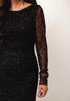 Oui Leopard Print Midi Dress, Black Multi