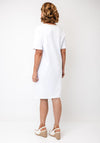 Oui Ribbed Neck Linen Dress, White