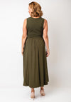 Oui Gathered Skirt Bubble Hem Maxi Dress, Green