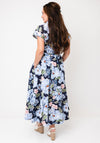 Oui Button Up Floral Print Maxi Dress, Navy Multi