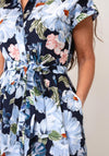 Oui Button Up Floral Print Maxi Dress, Navy Multi