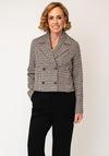 Oui Houndstooth Double Breasted Jacket, Beige Multi