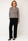 Oui Houndstooth Double Breasted Jacket, Beige Multi