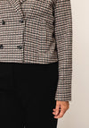 Oui Houndstooth Double Breasted Jacket, Beige Multi