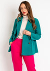 OUI Double Breasted Short Wool Jacket, Green