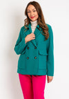 OUI Double Breasted Short Wool Jacket, Green