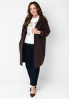 Oui Longline Wool Coat, Brown