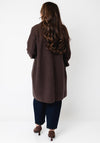 Oui Longline Wool Coat, Brown