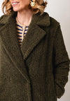 Oui Teddy Bear Long Coat, Green