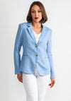 Oui Linen Front Blazer, Light Blue