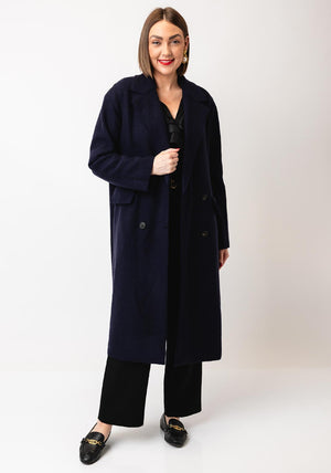 OUI Wooly Long Coat, Navy