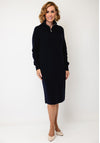 Oui Funnel Neck Jumper Dress, Navy