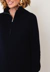 Oui Funnel Neck Jumper Dress, Navy