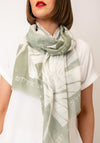 Oui Lightweight Palm Tree Scarf, Green