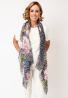 Oui Floral Leopard Floral Print Scarf, Cream