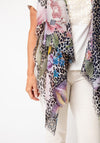 Oui Floral Leopard Floral Print Scarf, Cream