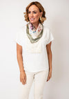 Oui Floral Graphic Print Neck Scarf, Cream