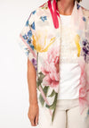 Oui Floral Graphic Print Scarf, Cream
