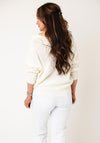 Oui Cotton V Neck Knit Jumper, Cream