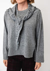 Oui Triangle Paisley Print Scarf, Grey Multi