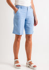 Oui Bermuda Pure Linen Shorts, Light Blue